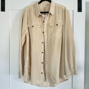Roxy cream long sleeve corduroy shirt